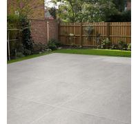 Duratile Designs Milestone Grey Matt Stone Effect Stone Effect Textured Porcelain Outdoor Floor Tile, Pack Of 2, (L)600mm (W)600mm