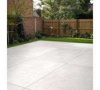 Duratile Designs River White Matt Natural Stone Effect Textured Porcelain Outdoor Floor Tile, Pack Of 1, (L)900mm (W)600mm