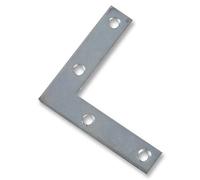 DURATOOL 100mm (4") Corner Plates - Zinc Plated BZP Steel Brackets for Surface Joining, 10 Pack
