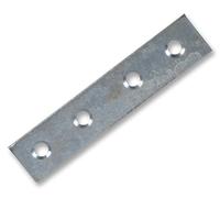 DURATOOL 100mm (4") Zinc Plated Mending Plates - 10 Pack - Strong Metal Joining Plates for Household & Light Commercial Use - D01065