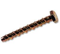 DURATOOL 10mm x 100mm Masonry Bolts, 10 Pack - Steel Hex Cap Screws, Zinc Passivated - 10THB10100