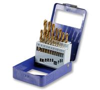 DURATOOL - 1mm-10mm Titanium Coated HSS Metal Drill Bit Set, 19 Piece