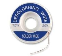 Duratool Copper Desoldering Braid - 3mm x 1.5m | Rosin-Coated Solder Wick for Fast & Safe Desoldering, Pack of 10 Reels (D03340)