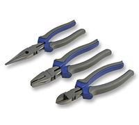 DURATOOL D00123 Pliers Set, 3 Piece (Diagonal Pliers, Combination Pliers & Long Nose Pliers)