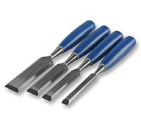 Duratool D00253 Wood Chisel Set - 4-Piece, Precision Ground, Drop-Forged Blades
