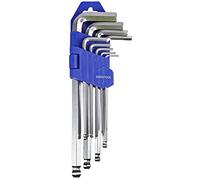 Duratool D00594 Set of 9 Hexagon Allen Keys: Metric Sizes, Ball End