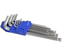 Duratool D00595 Ball-End Imperial Hex Key Set, 9 Piece