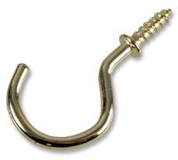 Duratool D00868 Shouldered Cup Hooks Brass Plated 1 1/2" (38mm), 10 Pack