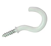 Duratool D00870 Shouldered Cup Hook, White, 32 mm Length, Pack of 10