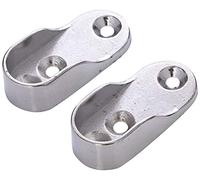 Duratool D01733 Wardrobe Supports Rail, Oval, Chrome Plated, Pack of 2