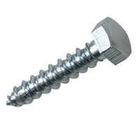 Duratool D02024 Stainless Steel Hex Head Coach Screw, M8 x 50mm, Pack of 10