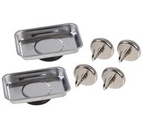 DURATOOL Magnetic Hooks & Storage Trays, 4-Piece Set - 35mm Hooks (3.6kg Capacity) + 2 Magnetic Trays 64x93x14mm - Metal Tool Organiser for Garage, Workshop, DIY (D03160)