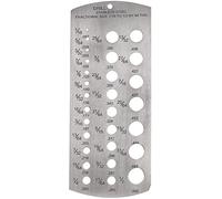 DURATOOL Stainless Steel Imperial Drill Gauge - 1/16" to 1/2", 29 Holes, Fractional Drill Size Identification - D03116