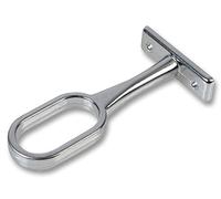 DURATOOL Wardrobe Rail Centre Support - Oval Chrome Plated 75mm - Single Pack - D01734