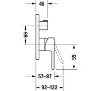 Duravit B2 Single lever bath mixer for concealed installation 195x195x195mm B25210018010