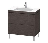 Duravit Bathroom Set L-Cube Floor-standing 1 Tap Hole 698x800x480mm Brushed Dark Oak