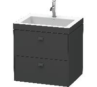 DURAVIT Brioso - Vanity Unit with washbasin c-bonded with 2 drawers 600x613x480mm graphite matt/graphite matt
