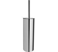 Duravit D-Code Toilet Brush Set, floor-standing toilet brush holder, toilet brush (no drilling required), toilet brush, chrome, 89x89x385 mm