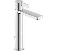 Duravit D-Neo Large Basin Mixer Tap (Spout Height 206mm) Bathroom Tap with Pop Up Waste Chrome
