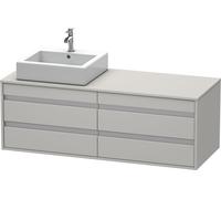 Duravit Double Vanity Unit Ketho Wall-Mounted left version Concrete Grey Matt 1400 mm KT6657L0707
