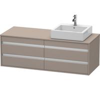 Duravit Double Vanity Unit Ketho Wall-Mounted right version Basalt Matt 1400 mm KT6657R4343