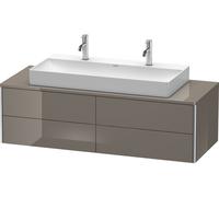 Duravit Double Vanity Unit XSquare Flannel Grey High Gloss 400x1400x548mm XS4915M8989