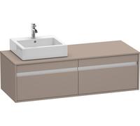DURAVIT Ketho - Vanity Unit with 2 drawers & 1 basin cut-out left 1400x426x550mm basalt matt/basalt matt
