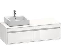 DURAVIT Ketho - Vanity Unit with 2 drawers & 1 basin cut-out left 1400x426x550mm white high gloss/white high gloss