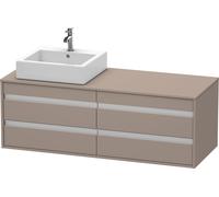 DURAVIT Ketho - Vanity Unit with 4 drawers & 1 basin cut-out left 1400x496x550mm basalt matt/basalt matt