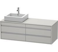 Duravit Double Vanity Unit Ketho Wall-Mounted left version Concrete Grey Matt 1400 mm KT6657L0707