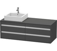 DURAVIT Ketho - Vanity Unit with 4 drawers & 1 basin cut-out left 1400x496x550mm graphite matt/graphite matt