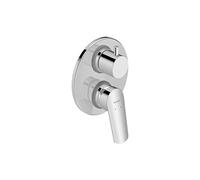 Duravit No.1 bath mixer set flush mounted, incl. ready-mounted set with concealed basic body, bath mixer tap with ceramic mixing system, Chrome