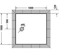 Duravit Square Shower Tray Tempano 1000 x 1000 mm White 720189000000001