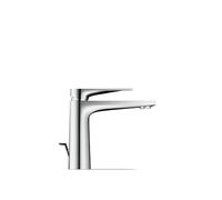 Duravit Tulum washbasin tap, Size M (spout Height 122 mm), Bathroom tap with Pull-Rod Waste Assembly, washbasin tap with FreshStart Function, Chrome