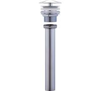 Duravit Universal Drain Fitting with Standard Thread Size 1 ¼, Shaft Valve for Sinks and Basins Without Overflow, Sink Drain in Chrome