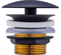 Duravit Universal Drain Fitting with Standard Thread Size 1 ¼, Shaft Valve for Sinks and washbasins Without Overflow, Sink Drain in Matte Black