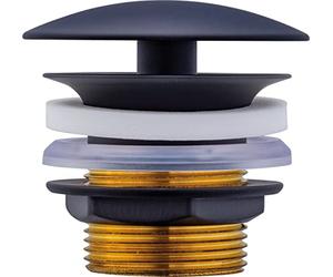 Duravit Universal Drain Fitting with Standard Thread Size 1 ¼, Shaft Valve for Sinks and washbasins Without Overflow, Sink Drain in Matte Black