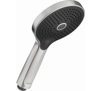 Duravit Universal Hand Shower Head with 3 Jet Types (Rain, IntenseRain, Soft Rain), Round Hand Shower (Ø 120 mm), Easy Clean Shower Head, Brushed Steel