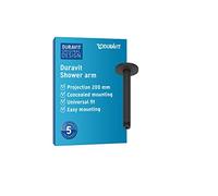 Duravit Universal Shower arm, Shower Faucet Ceiling Mount, Shower Head 200 mm, Round, Black Matt