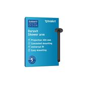 Duravit Universal Shower arm, Shower Faucet Ceiling Mount, Shower Head 300 mm, Round, Black Matt