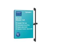 Duravit Universal Shower Rail, Shower Rail Slider with Height Adjustable Hand Shower Holder, Shower Riser Rail (700 mm), Black Matt