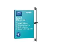 Duravit Universal Shower Rail, Shower Rail Slider with Height Adjustable Hand Shower Holder, Shower Riser Rail (900 mm), Black Matt