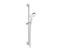 Duravit Universal Shower System, Shower Set with 3jet Types (Rain, Pulse, Mono)), Shower Rail (700 mm) with Adjustable Shower Holder, Shower Hose with Anti-Twist Protection, Chrome/White