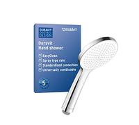 Duravit Universal Shower Head, Handheld Shower Head with Jet Type Rain, Shower Head Round (Ø 110 mm), Easy to Clean, Chrome/White