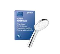 Duravit Universal Shower Head, Handheld Shower Head with 3jet Types (Rain, Intense Rain, Soft Rain), Shower Head Round (Ø 110 mm), Easy to Clean, Chrome/White