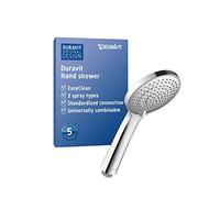 Duravit Universal Shower Head, Handheld Shower Head with 3jet Types (Rain, Intense Rain, Soft Rain), Shower Head Round (Ø 110 mm), Easy to Clean, Chrome