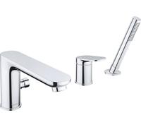 Duravit Wave 3-Hole Bath Mixer, Single-Lever Bath Mixer with Ceramic Cartridge, Bath Mixer, Brushed Bronze