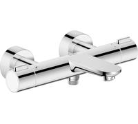 Duravit Wave Surface Mounted Tap for 2 Consumers with Diverter Valve, Bath Thermostat with Ceramic Mixing System, Chrome