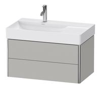 DURAVIT XSquare - Vanity Unit with 2 drawers & 1 basin cut-out left 784x397x460mm concrete grey matt/concrete grey matt