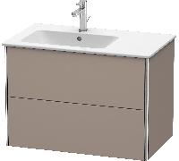 DURAVIT XSquare - Vanity Unit with 2 drawers & 1 basin cut-out left 810x560x478mm basalt matt/basalt matt